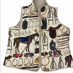 Ralph Lauren Equestrian Horse Vest Reversible Quilted Sz 1X